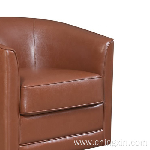 Wholesale Light Brown PU Swivel Arm Chair